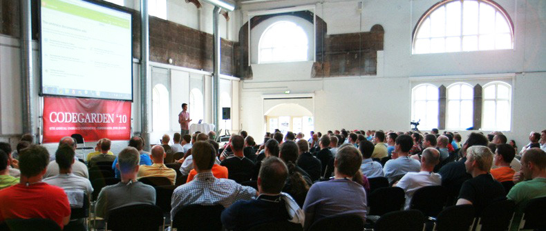 Packed conference room at  the CodeGarden in Copenhagen